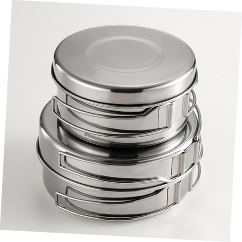Set Backpacking Kisangel Portable Camping Cookware Stainless Steel Cooking Kit Lightweight Compact for Outdoor Cooking