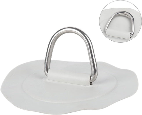 Pissente D Ring Pad, 150mm/6in Surf D Ring Patch, PVC Stainless Steel D Ring Patch for Inflatable Boat, Raft, Kayak,