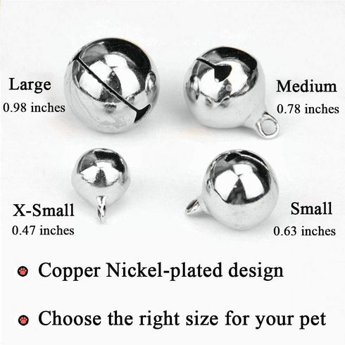 4 Sets Cat Bell for Dog Collar - Charm Training Pet Pendant Accessories with 2 Pack Stainless Steel Dog Tag Clips