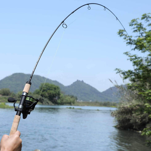 Sougayilang Fishing Rods, Graphite Lightweight Ultra Light Trout Rods, 2 Pieces Cork Handle Crappie Spinning Fishing Rod