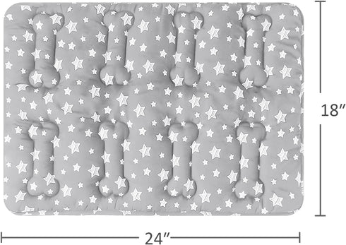 Dog Crate Mat (24" X 18") 2 Pack, Soft Bed Mat with Cute Prints, Anti-Slip Bottom, Personalized Dog Crate Pad, Machine