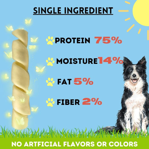 BULLYSTICKS & MORE 6 Inch Beef Cheek Springs for Dogs (20 Count) - Beef Cheek Dog Chews - No Hide Bones