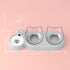Marchul Raised Three Cat Dishes for Food and Water, Pet Feeding Bowls with Automatic Water Bottle
