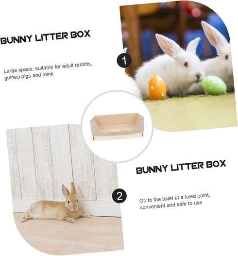 Pet Potty Bowl Large Litter Tray for Bunnies Compact Portable Critter Toilet Box Lightweight Design for Guinea Pigs