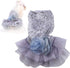 Puppy Clothes, Elegant Sequin Silky Princess Skirt for Pet Dog, Wedding Christmas Festival Costume, Grey-M
