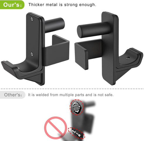 Kipika J-Hooks for 2" x 2" Power Rack, Heavy Duty Steel Hooks with Rubber Pads, Set of 2