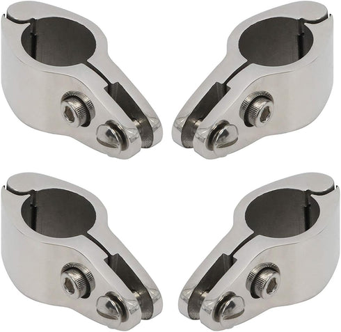 NovelBee 4pcs 316 Stainless Steel Bimini Top Hinge Rail Mount 1"