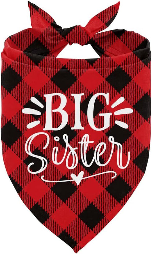 ZPPRJF Big Sister Buffalo Plaid Plaid Plaid Blue Camo Pet Scarf Dog Bandana