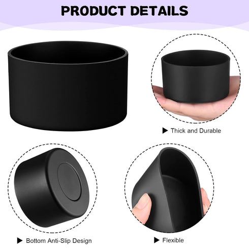 Honeydak 3 Pieces Silicone Sleeve Bottom Base Accessories for 16 oz Spray Bottles, Anti Slip Cover for Water Bottles