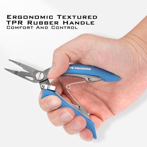 KastKing Intimidator Fishing Pliers, Corrosion Resistant Polymer Coated Tools, Tungsten Carbide Cutters for Saltwater