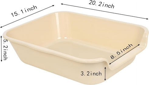 Blaucasa 1 Pack 20" 15" Extra Large Dog Litter Box Pan Tray (ABS Material), Low Entry Jumbo Senior Litter Boxes