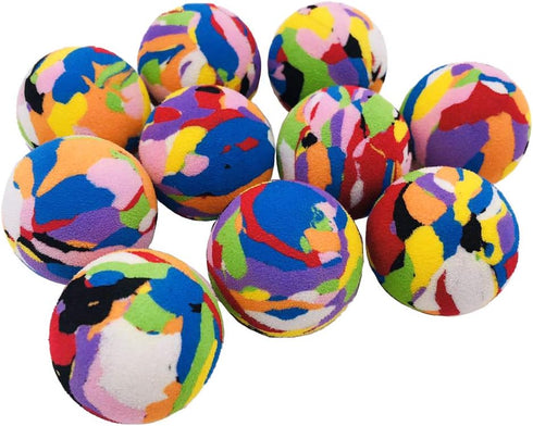 PET SHOW 10pcs Pack Interactive Cat Toys, 35mm Camouflage Soft EVA Foam Balls for Kittens and Small Dogs