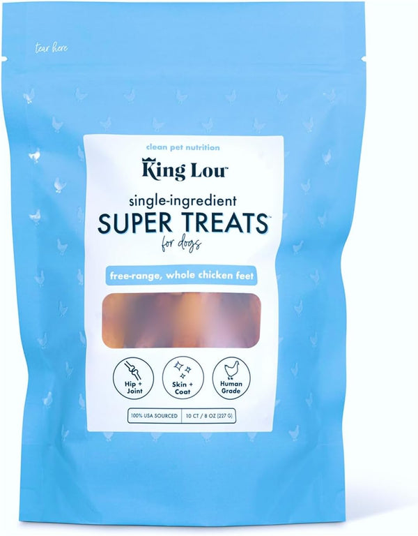 King Lou Pets - Whole Chicken Feet for Dog - Dehydrated Chicken