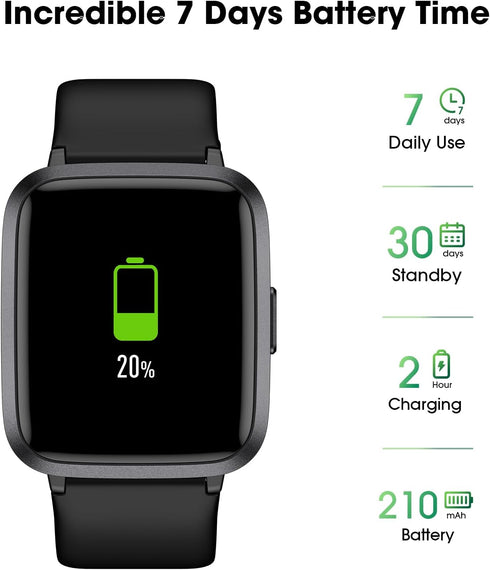 Fitness Tracker Watch with Heart Rate Monitor, Large Screen Activity Tracker with Pedometer and Sleep Monitor