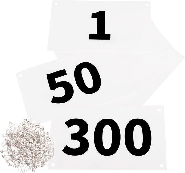 Azarxis Running Bib Competitor Numbers with Safety Pins, Tyvek Tearproof Waterproof 4"x7"