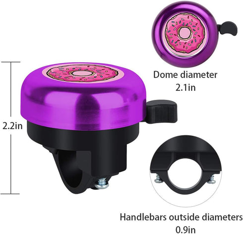 MZELQ Bicycle Bell, Cute Clear Sound Adjustable Size Aluminum Bike Accessories, Bell Ring for Girls, Women, Kids, Adults