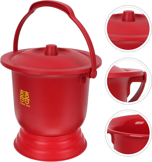 FRCOLOR Spittoon Bucket Portable Urinal Toilet Chamber Pot Enamel Potty Patient Urinal Pot Night Urine Pot Portable