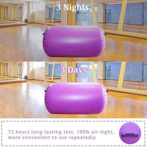 CZGBRO Gymnastics Barrel Air Roller with Pump, Inflatable Tumbling Equipment Air Mat Octagon Mat for Backhandspring