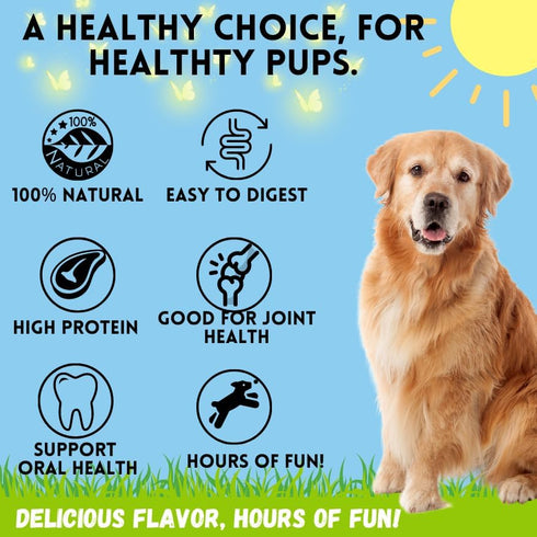 BULLYSTICKS & MORE 6 Inch Beef Cheek Springs for Dogs (20 Count) - Beef Cheek Dog Chews - No Hide Bones