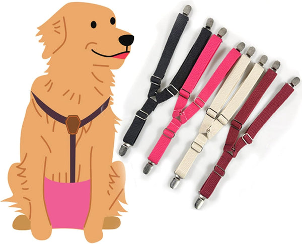 WOEIFGV Adjustable Dog Diaper Suspenders for Pet Sanitary Pantie Comfortable Puppy Nappy Suspender Belly Bands for Pets