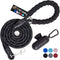 Gorilla Grip Heavy Duty Dog Leash, Strong Reflective Rope, Soft Handle for Night Walking, Black, Durable Puppy Training