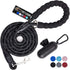 Gorilla Grip Heavy Duty Dog Leash, Strong Reflective Rope, Soft Handle for Night Walking, Black, Durable Puppy Training