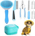 7pcs Pet Grooming Kit, Self-Cleaning Brush Shedding Kit with Nail Clipper, Flea