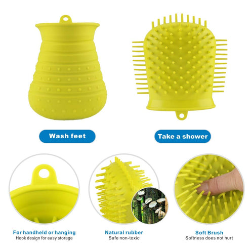 Idepet Dog Paw Cleaner Cup with Towel, Portable Pet Foot Washer for Puppy Cats, Green