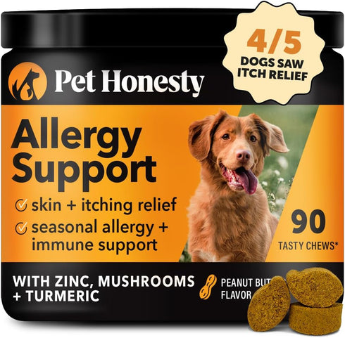 Dog Allergy Itch Relief Supplement, Advanced Probiotics for Dogs, Natural Skin Relief for Seasonal Allergies