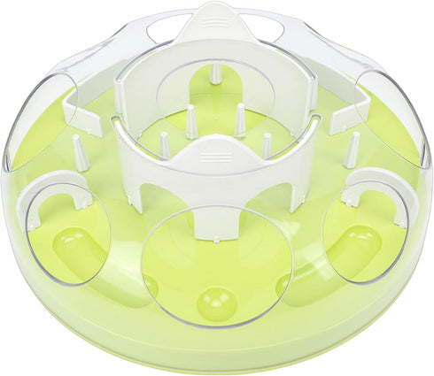 Pssopp Cat Supplies Feeder, Kitten Stimulating Enrichment Slow Feeding Food Dispenser Toy for Pets Play and Exercise