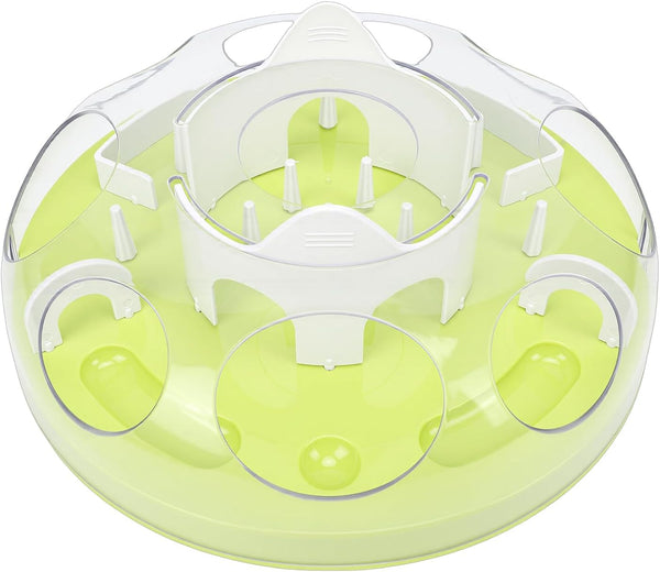 Pssopp Cat Supplies Feeder, Kitten Stimulating Enrichment Slow Feeding Food Dispenser Toy for Pets Play and Exercise
