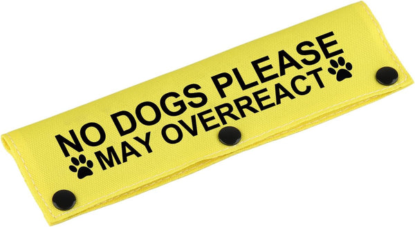 Funny Dog Leash Sleeve No Dogs Please May Overreact - Dog Leash Wrap Sleeve Alert Tag, Pet Birthday Gift (May