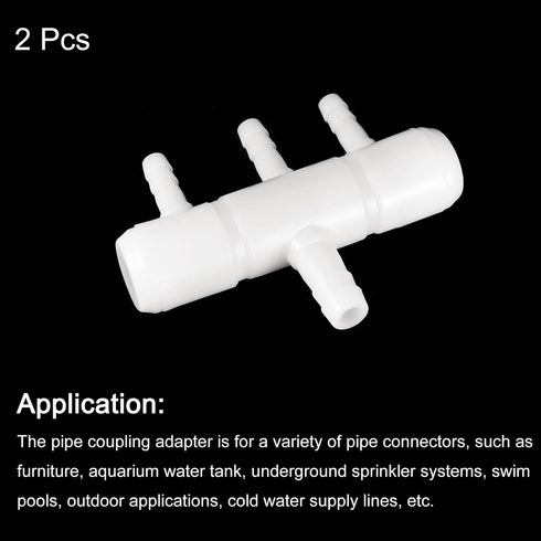 uxcell 2Pcs 8mm to 5.5mm 3 Ways Air Line Tubing Splitter Connector for Aquarium, Fish Tank Oxygen Pipe Adapter, White
