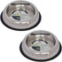 ICONIC PET 2 Pack Heavy Weight Non-Skid Easy Feed High Back Pet Bowl - 8 oz for Dog or Cat