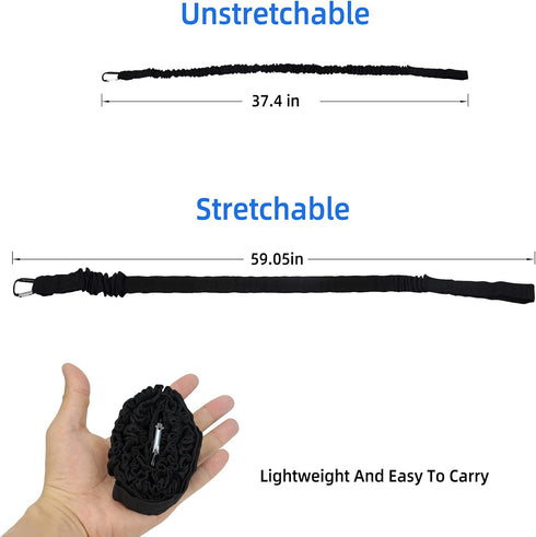 Kayaking Paddle Leash Tether, Stretchable Coiled Lanyard for Kayak, Paddle, Fishing Rod, Extends to 59 inches (Black)