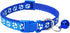 CHBORCHICEN 2-Pack Adjustable Footprint & Reflective Cat Collar with Bell, Basic Dog Cat Collar (X-Small, Blue)