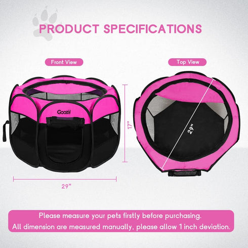 Pet Cat Playpen, Portable Foldable Dog Playpen for Indoor Cats, Outdoor Tent Crate Cage with Zipper Top Cover (Small,