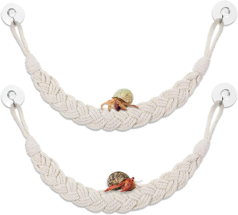 Aysatogc 2PCS Hermit Crab Climbing Toys Hermit Crab Accessories Climbing Rope with 4