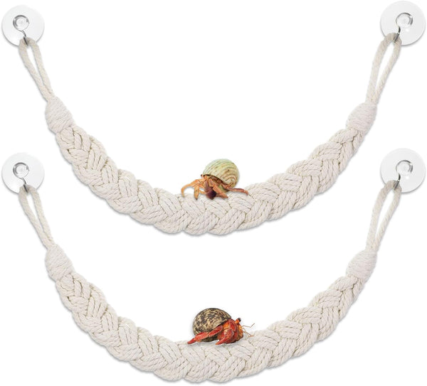 Aysatogc 2PCS Hermit Crab Climbing Toys Hermit Crab Accessories Climbing Rope with 4