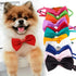 Orange Dog Bow Ties with Adjustable Collar, Solid Pet Neckties for Dogs and Cats, Grooming Bowtie Collars