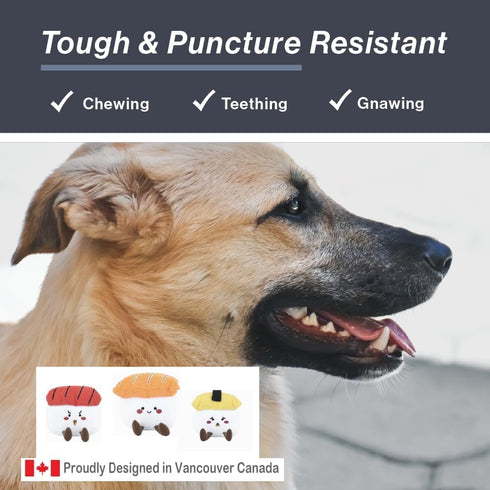 HugSmart Pet Foodie Japan Sushi, 3 Pack Squeaky Soft Plush Dog Toys for Small Dogs, Puppy Toys for Teething