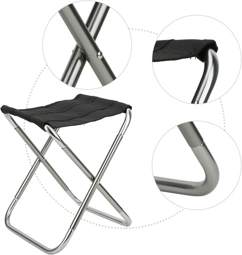 7075 600D TITA-DONG Aviation Aluminum Alloy Camping Stool, Oxford Polyester Outdoor Foldable Chair, Folding Compact