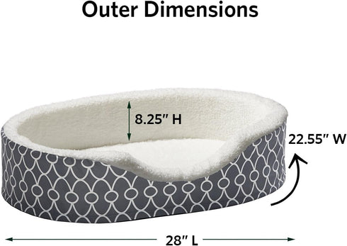 MidWest Homes for Pets Orthopedic Egg-Crate Nesting Pet Bed with Teflon Fabric Protector, Medium Gray