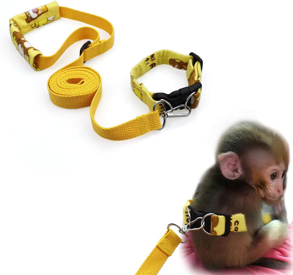 Belly Bands and Matching Leash for Marmoset Monkeys, Adjustable Buckle Waist Circumference Less Than 8 Inches,