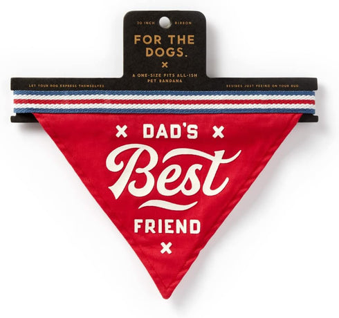 Brass Monkey Dad's Best Friend Dog Bandana: Durable Cotton, One Size Fits Most, 9” W x 6” H