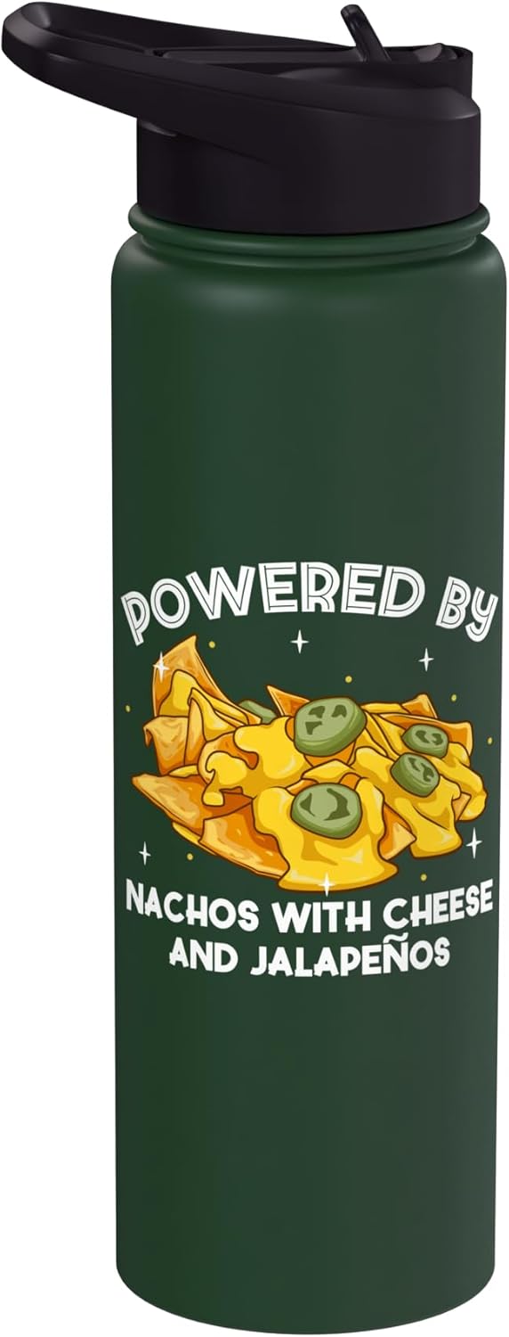 Nachos with Cheese and Jalapeos Designs Powered by Nachos with Cheese and Jalapeos Stainless Steel Insulated Water Bottle