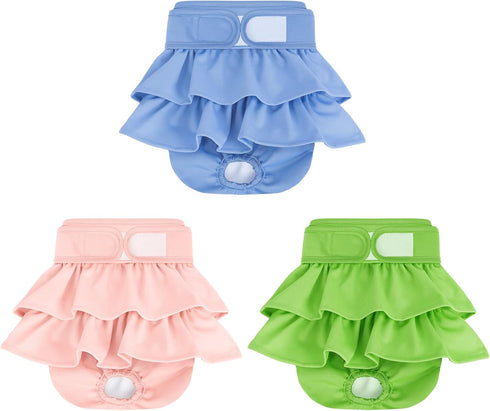 Reusable Dog Diapers Female 3 Pack Washable Highly Absorbent Doggie Diapers, Flexible