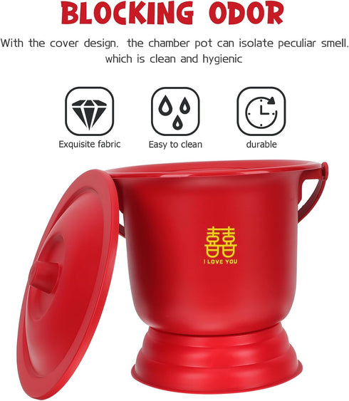 FRCOLOR Spittoon Bucket Portable Urinal Toilet Chamber Pot Enamel Potty Patient Urinal Pot Night Urine Pot Portable