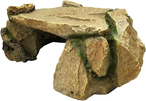Resin Hideout Shelter for Shrimp and Crawling Pets, Aquarium Tortoise Cave Decorations, Spacious Betta Fish Resting Spot