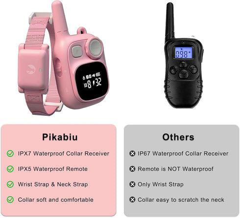Dog Shock Collar with Remote, 1800FT Rechargeable Waterproof Training Collar for 5–15lbs Puppy or Large Dogs